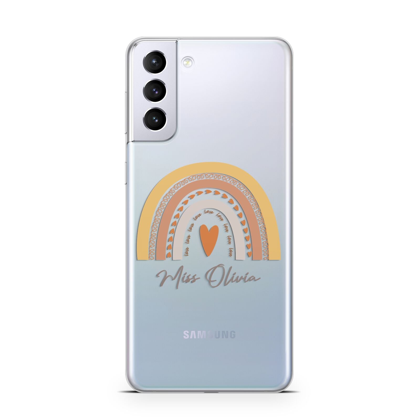 Personalised Teacher Neutral Rainbow Samsung S21 Plus Phone Case