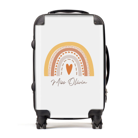 Personalised Teacher Neutral Rainbow Suitcase