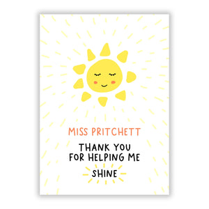 Personalised Teacher Thank You Greetings Card