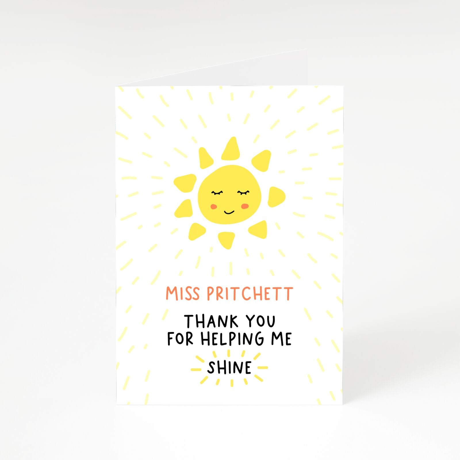 Personalised Teacher Thank You A5 Greetings Card