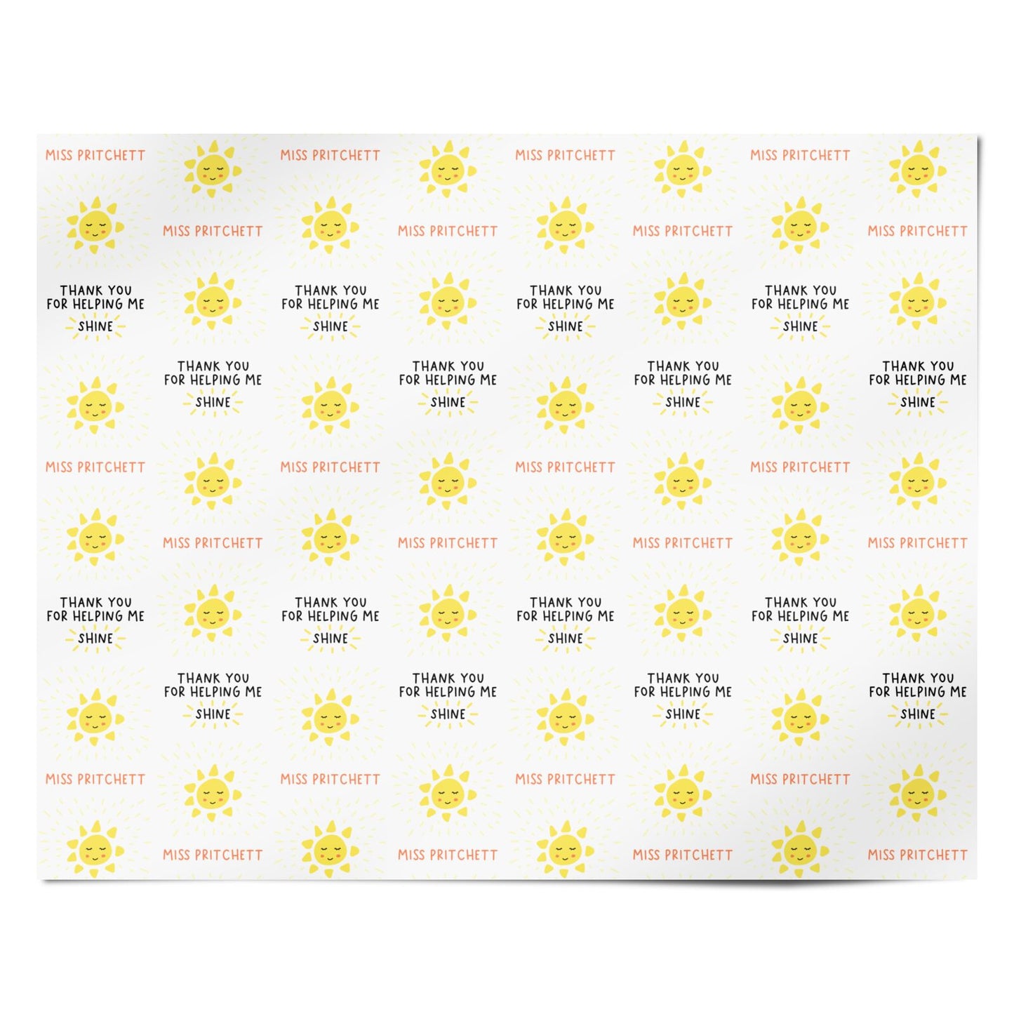 Personalised Teacher Thank You Personalised Wrapping Paper Alternative