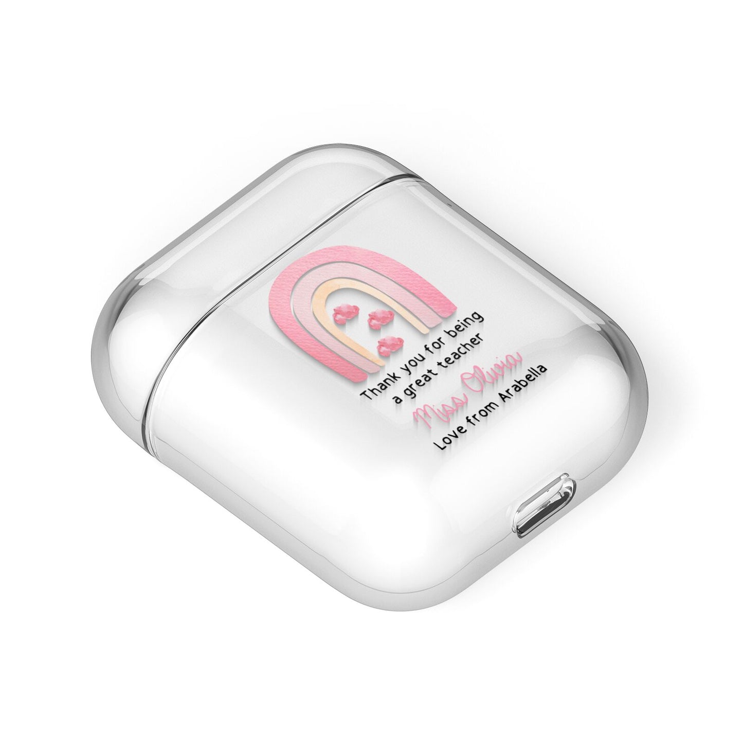 Personalised Teacher Thanks AirPods Case Laid Flat