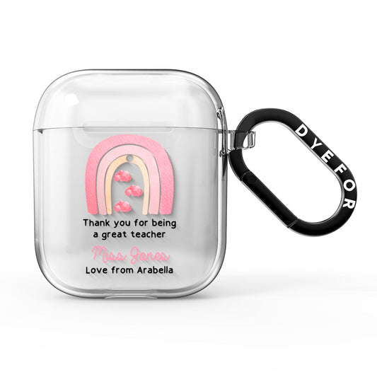 Personalised Teacher Thanks AirPods Clear Case