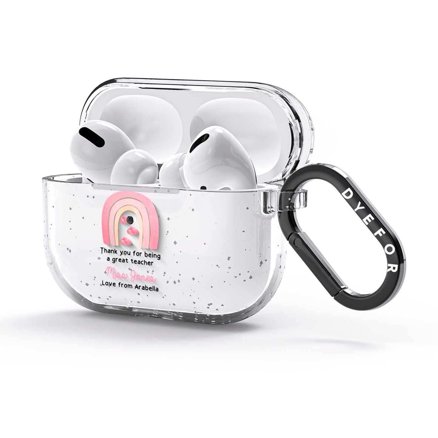 Personalised Teacher Thanks AirPods Glitter Case 3rd Gen Side Image
