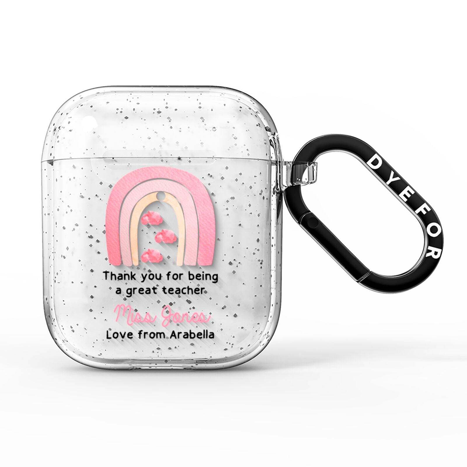 Personalised Teacher Thanks AirPods Glitter Case