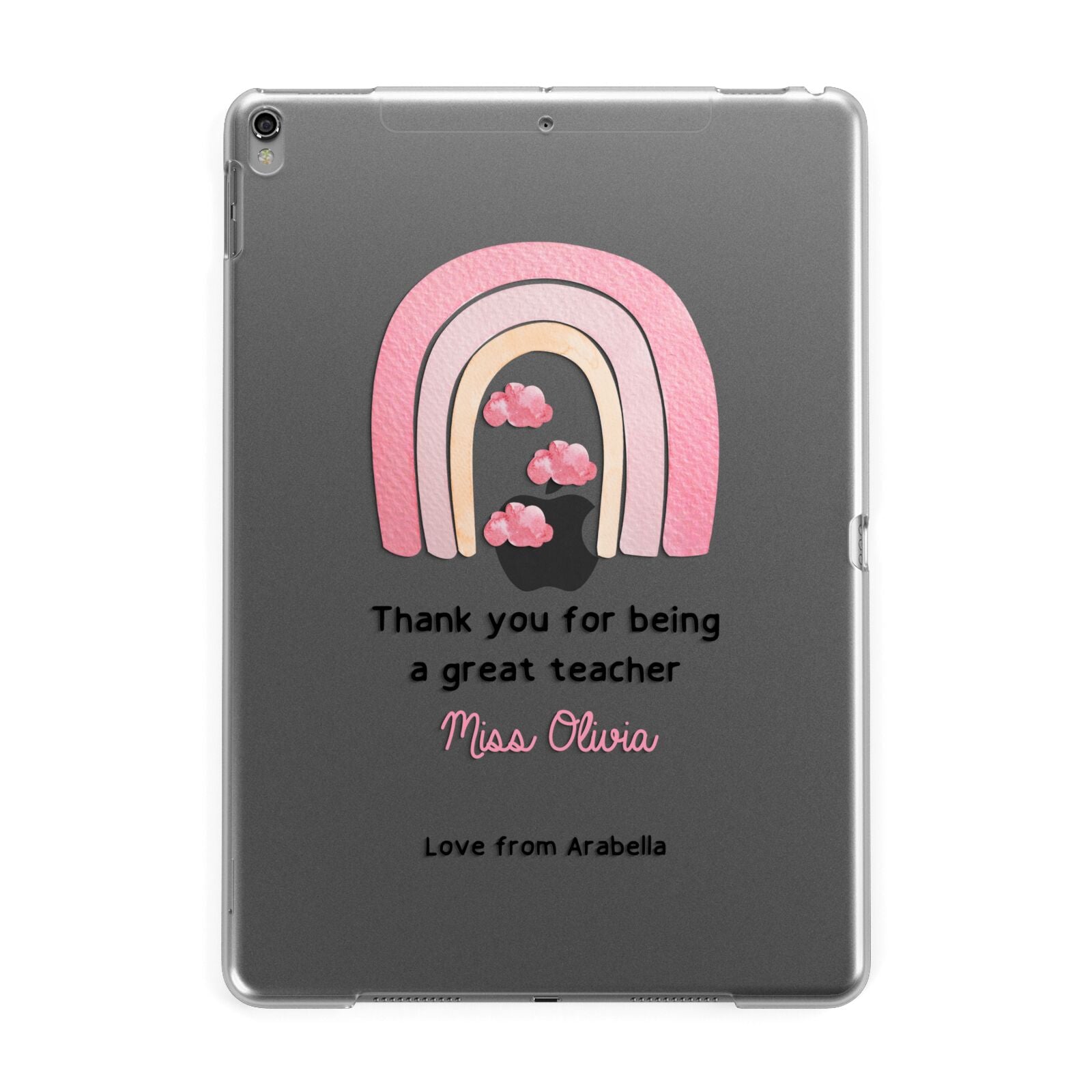 Personalised Teacher Thanks Apple iPad Grey Case