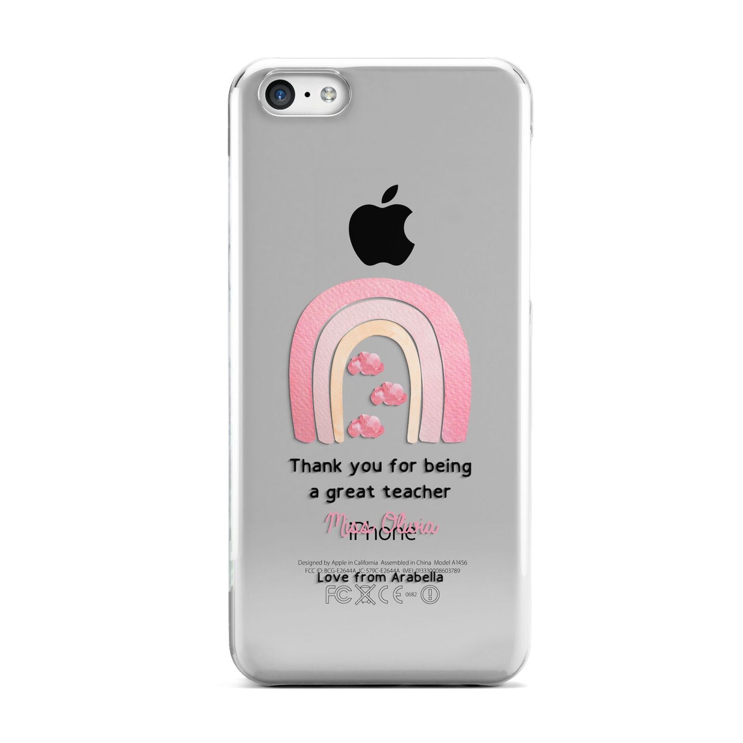 Personalised Teacher Thanks Apple iPhone 5c Case