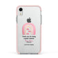 Personalised Teacher Thanks Apple iPhone XR Impact Case Pink Edge on Silver Phone