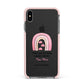 Personalised Teacher Thanks Apple iPhone Xs Max Impact Case Pink Edge on Black Phone