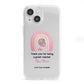 Personalised Teacher Thanks iPhone 13 Mini Clear Bumper Case