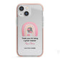 Personalised Teacher Thanks iPhone 13 Mini TPU Impact Case with Pink Edges
