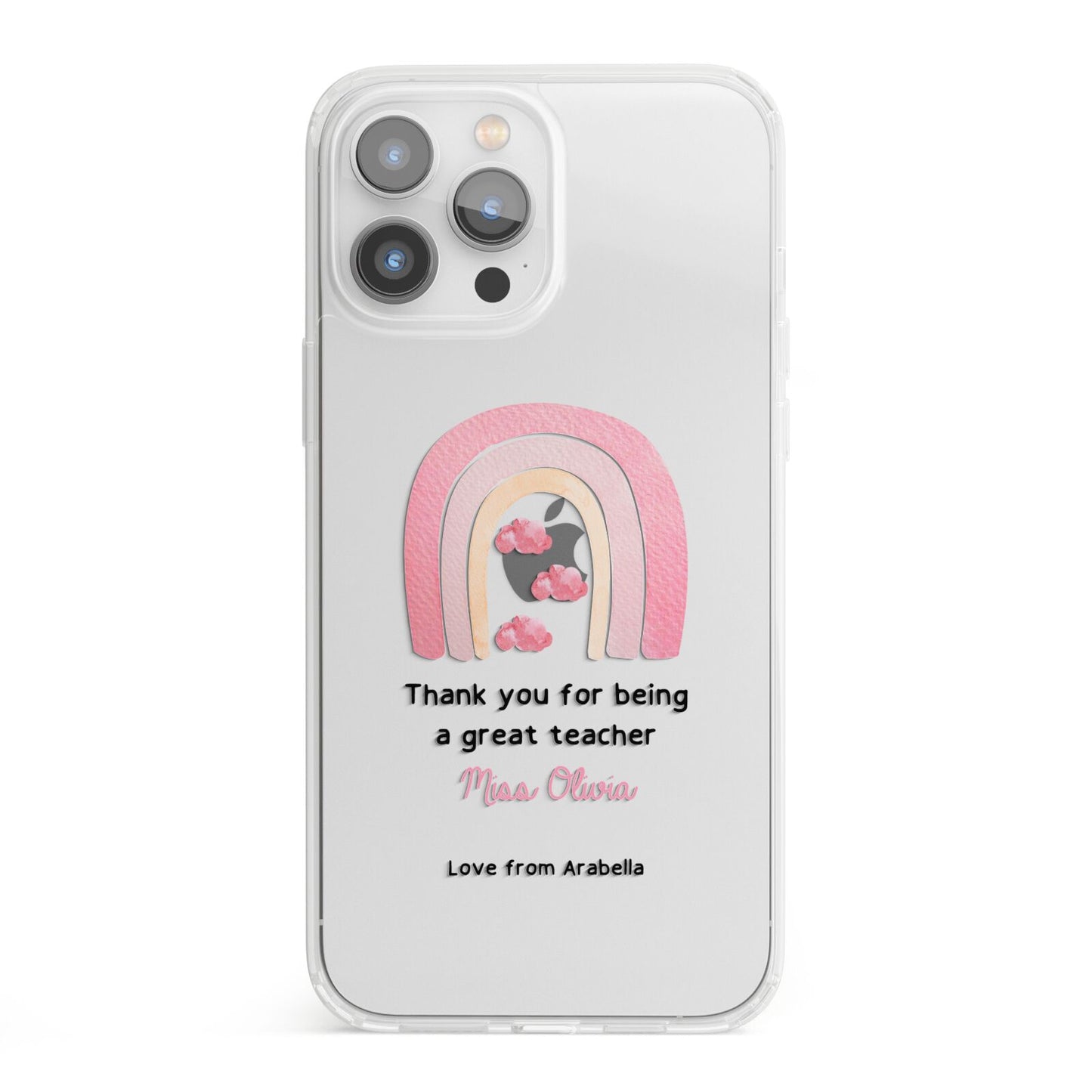 Personalised Teacher Thanks iPhone 13 Pro Max Clear Bumper Case
