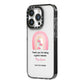 Personalised Teacher Thanks iPhone 14 Pro Black Impact Case Side Angle on Silver phone