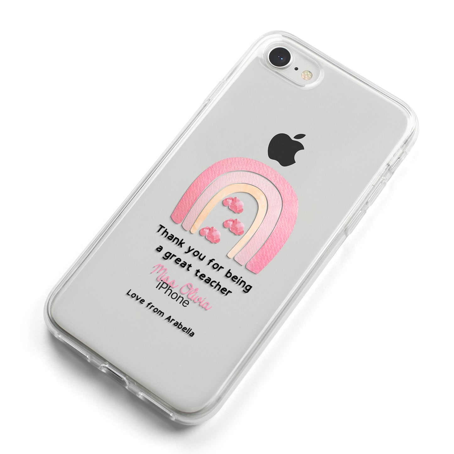 Personalised Teacher Thanks iPhone 8 Bumper Case on Silver iPhone Alternative Image