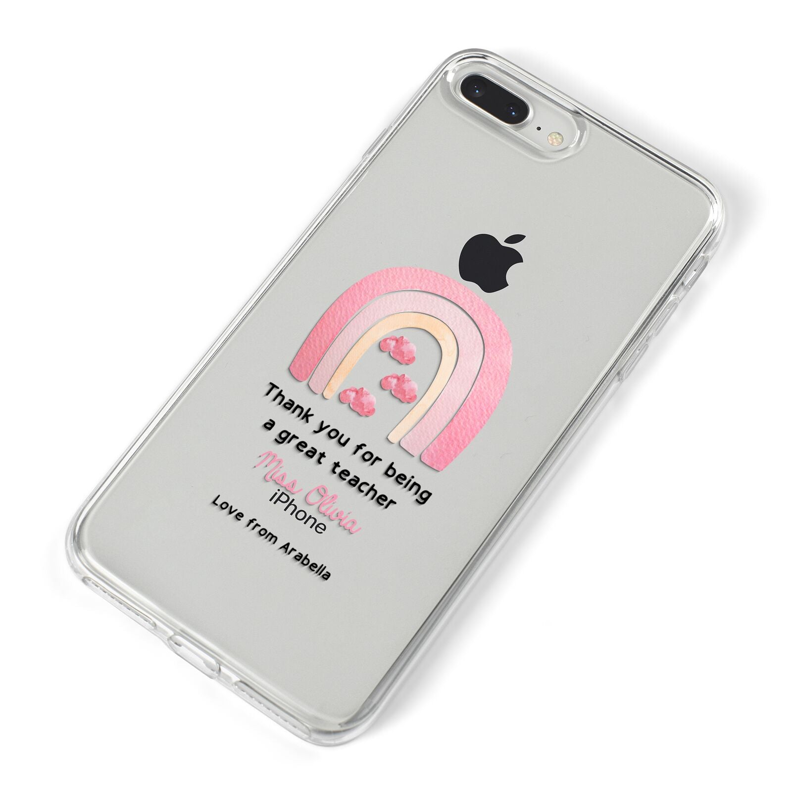 Personalised Teacher Thanks iPhone 8 Plus Bumper Case on Silver iPhone Alternative Image