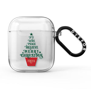 Personalised Text Christmas Tree AirPods Case