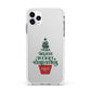 Personalised Text Christmas Tree Apple iPhone 11 Pro Max in Silver with White Impact Case