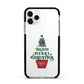 Personalised Text Christmas Tree Apple iPhone 11 Pro in Silver with Black Impact Case