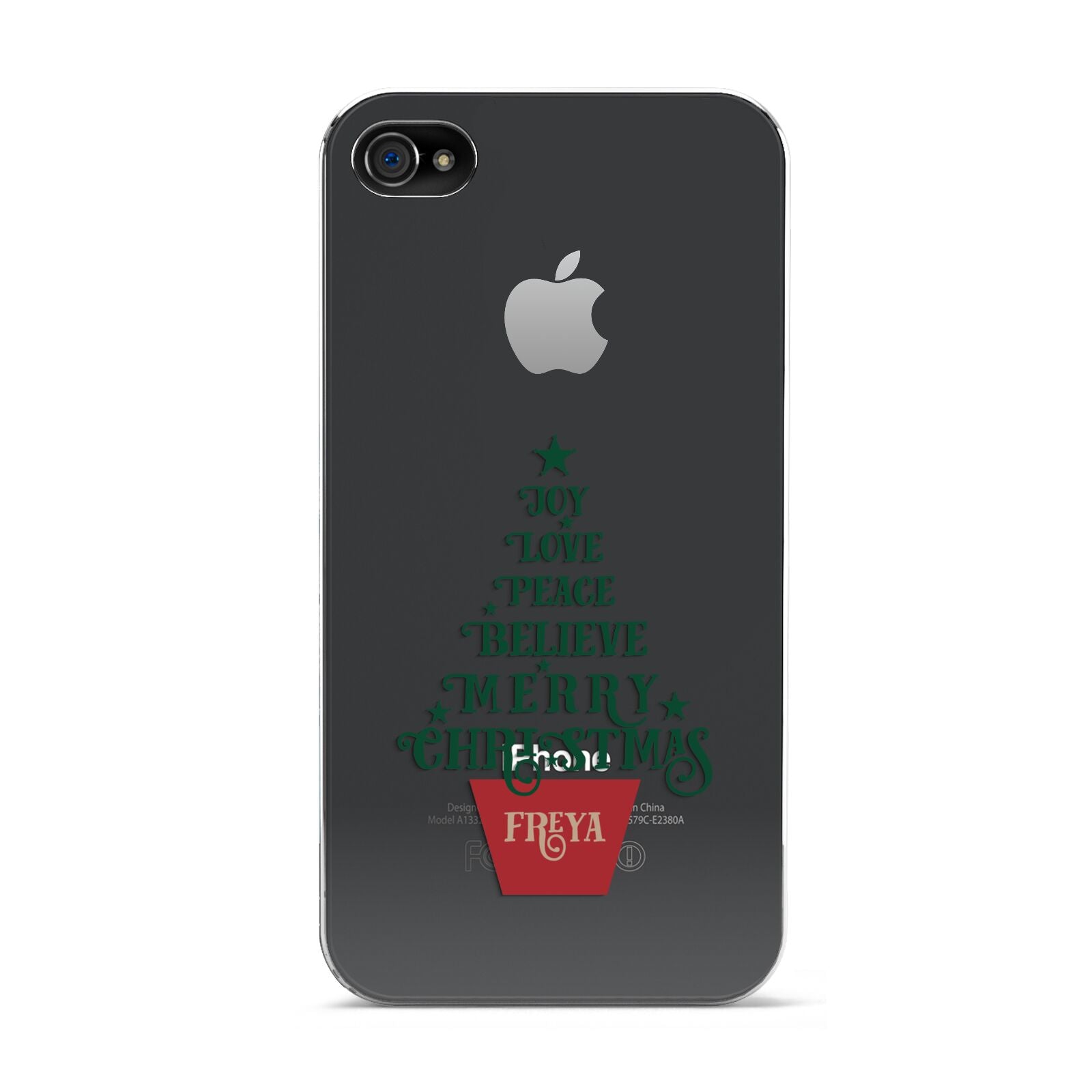 Personalised Text Christmas Tree Apple iPhone 4s Case