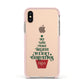 Personalised Text Christmas Tree Apple iPhone Xs Impact Case Pink Edge on Gold Phone