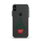 Personalised Text Christmas Tree Apple iPhone Xs Impact Case White Edge on Black Phone