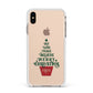 Personalised Text Christmas Tree Apple iPhone Xs Max Impact Case White Edge on Gold Phone