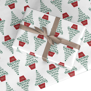 Personalised Text Christmas Tree Wrapping Paper
