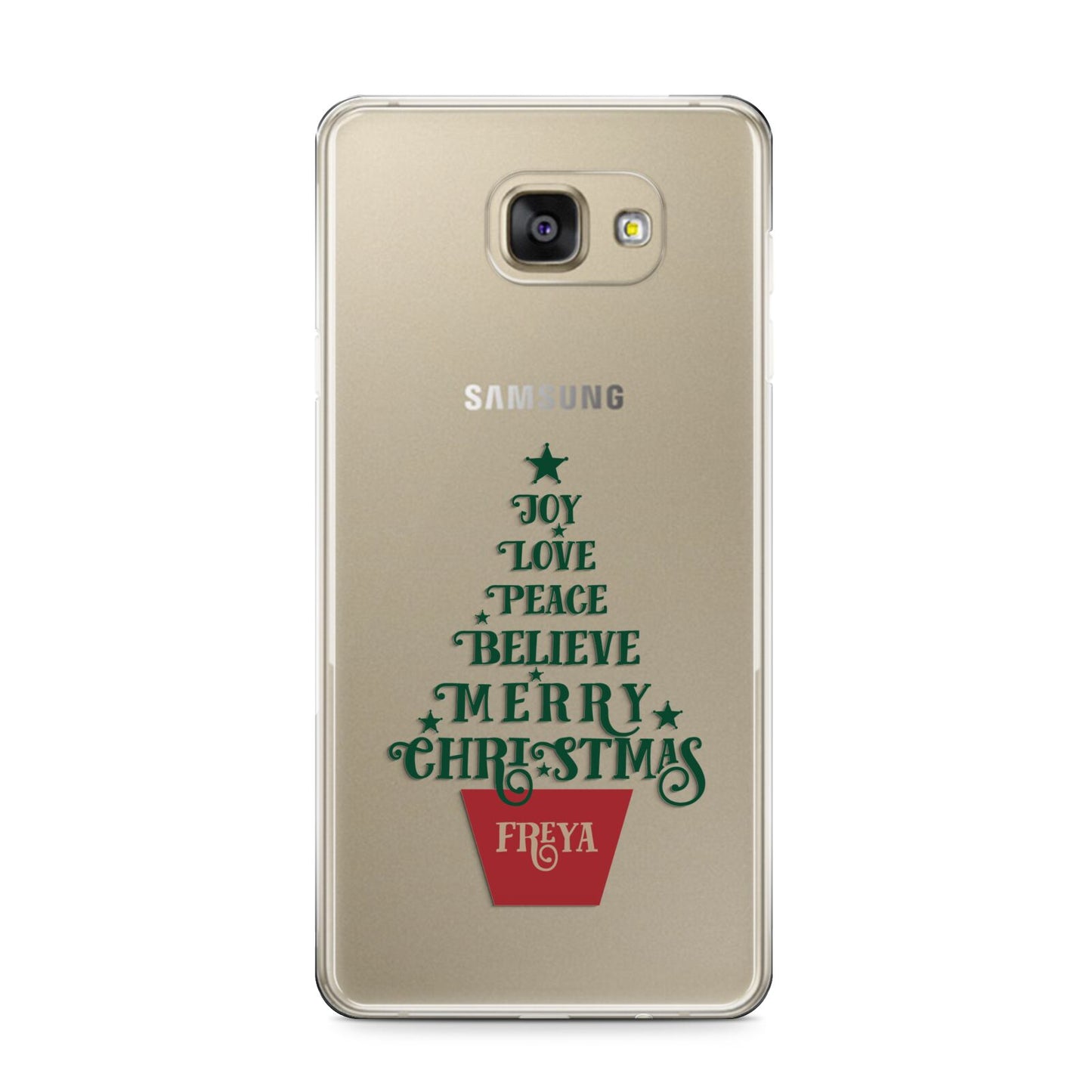 Personalised Text Christmas Tree Samsung Galaxy A9 2016 Case on gold phone