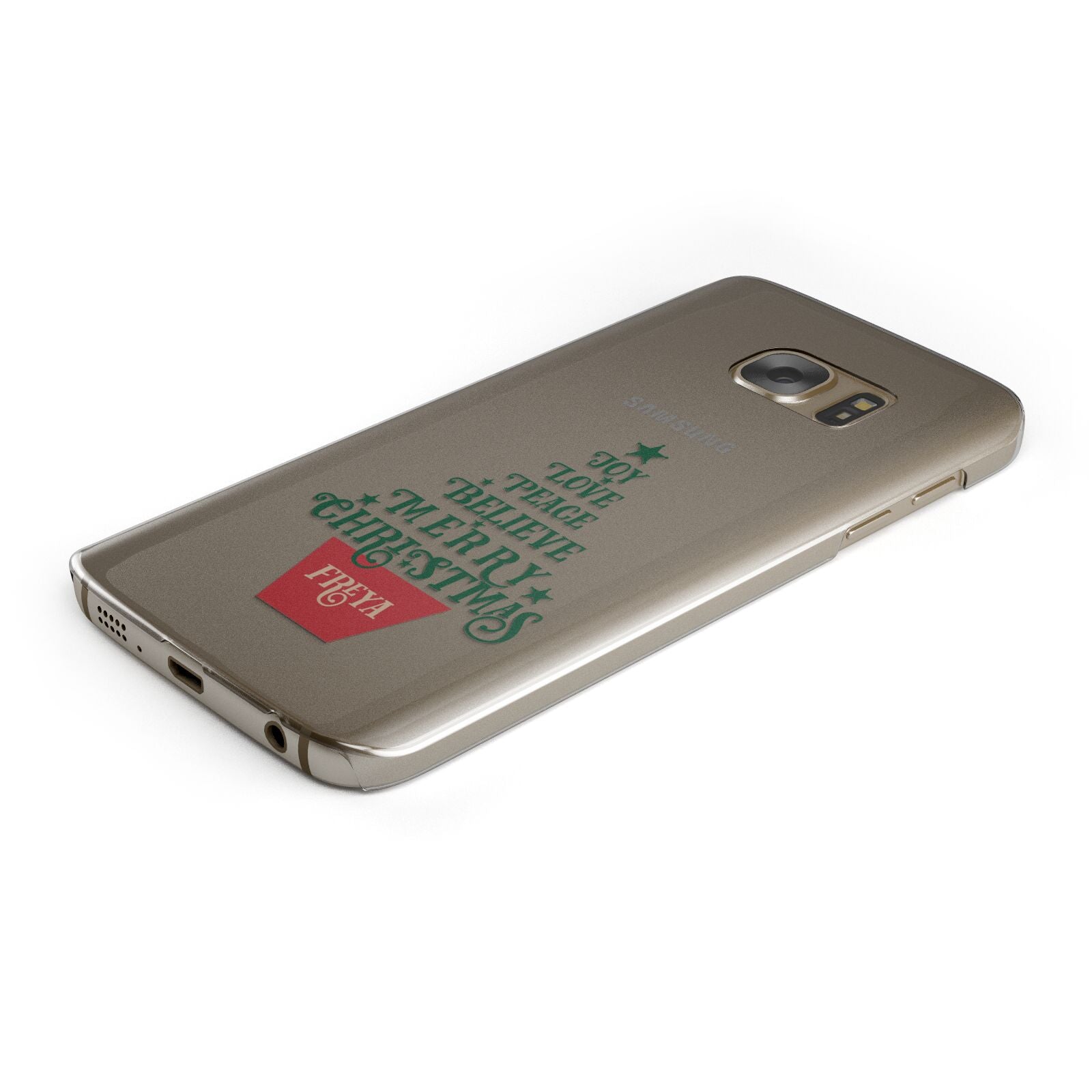 Personalised Text Christmas Tree Samsung Galaxy Case Bottom Cutout