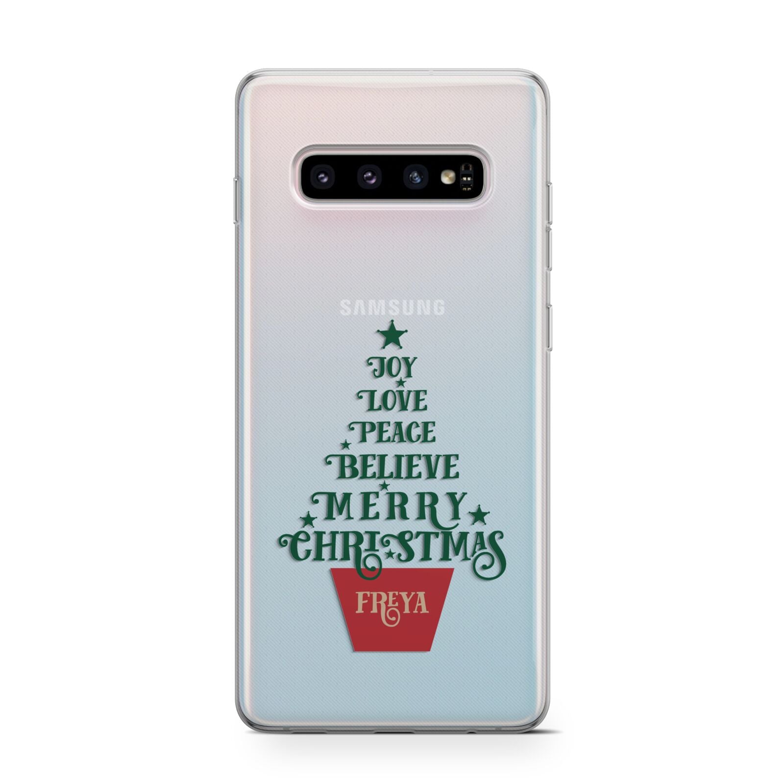 Personalised Text Christmas Tree Samsung Galaxy S10 Case