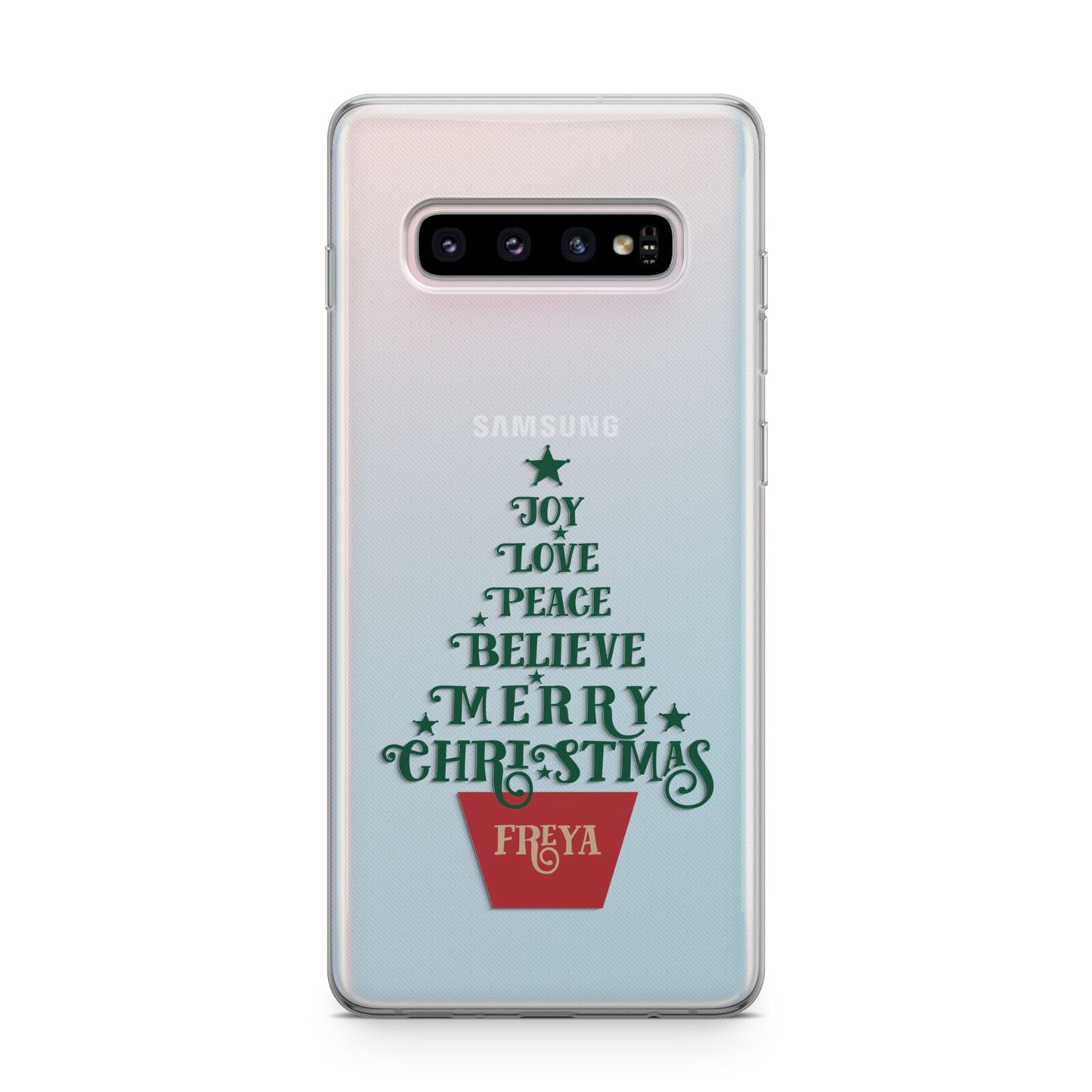 Personalised Text Christmas Tree Samsung Galaxy S10 Plus Case
