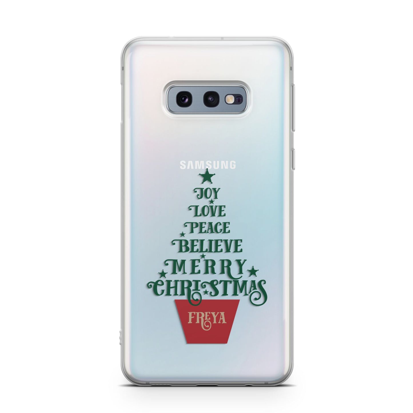 Personalised Text Christmas Tree Samsung Galaxy S10E Case