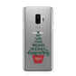 Personalised Text Christmas Tree Samsung Galaxy S9 Plus Case on Silver phone