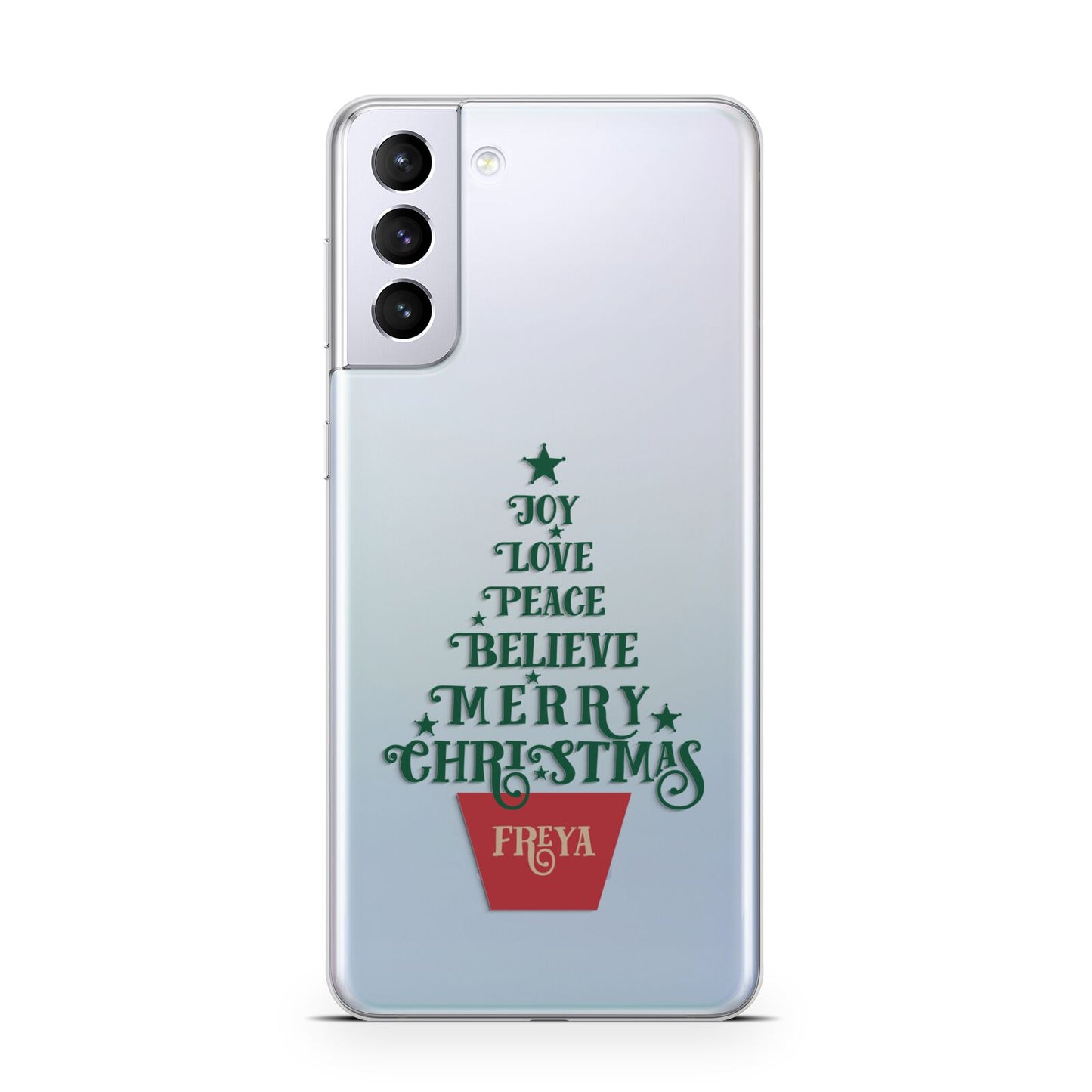 Personalised Text Christmas Tree Samsung S21 Plus Phone Case