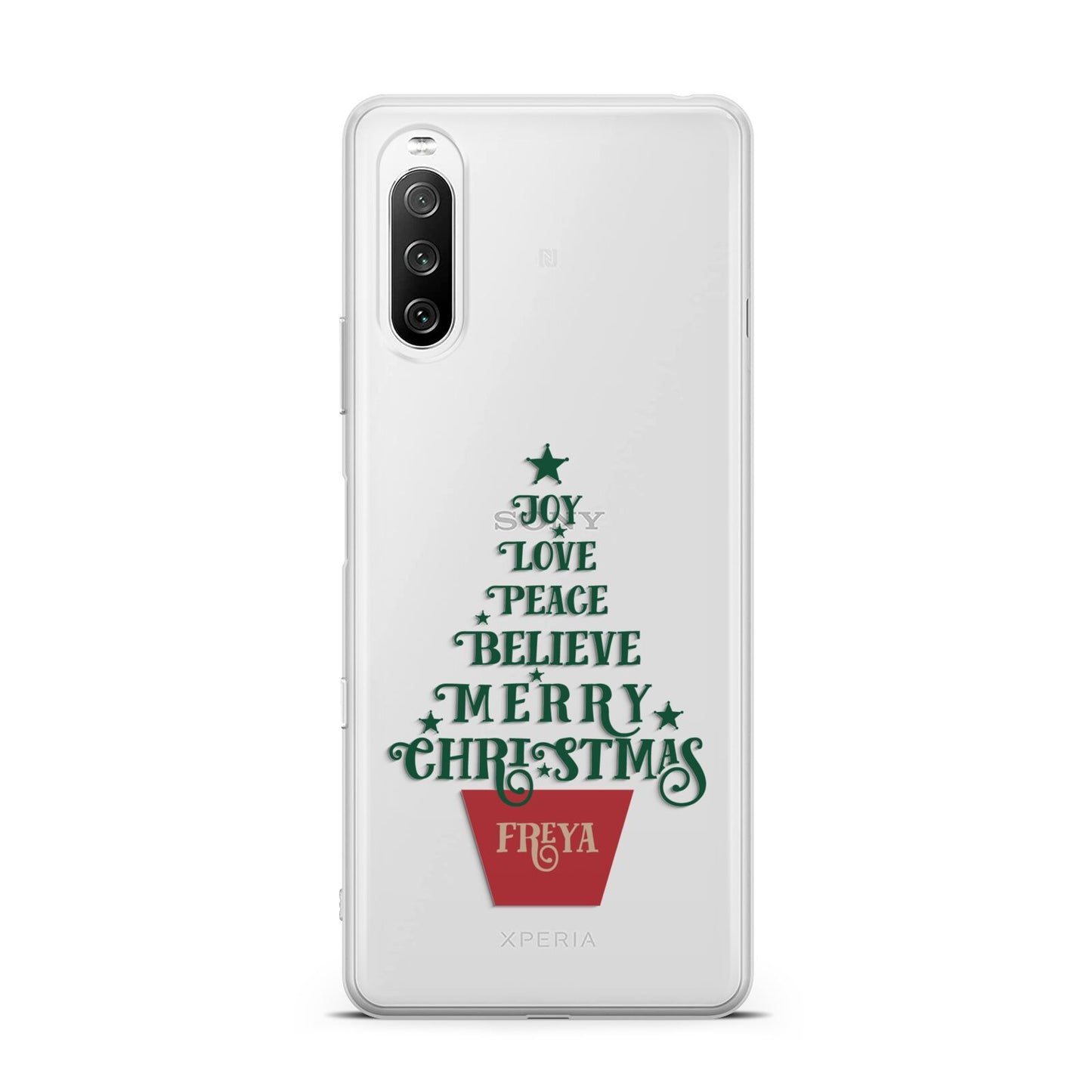 Personalised Text Christmas Tree Sony Xperia 10 III Case