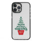 Personalised Text Christmas Tree iPhone 13 Pro Max Black Impact Case on Silver phone