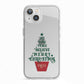 Personalised Text Christmas Tree iPhone 13 TPU Impact Case with White Edges