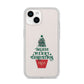 Personalised Text Christmas Tree iPhone 14 Clear Tough Case Starlight