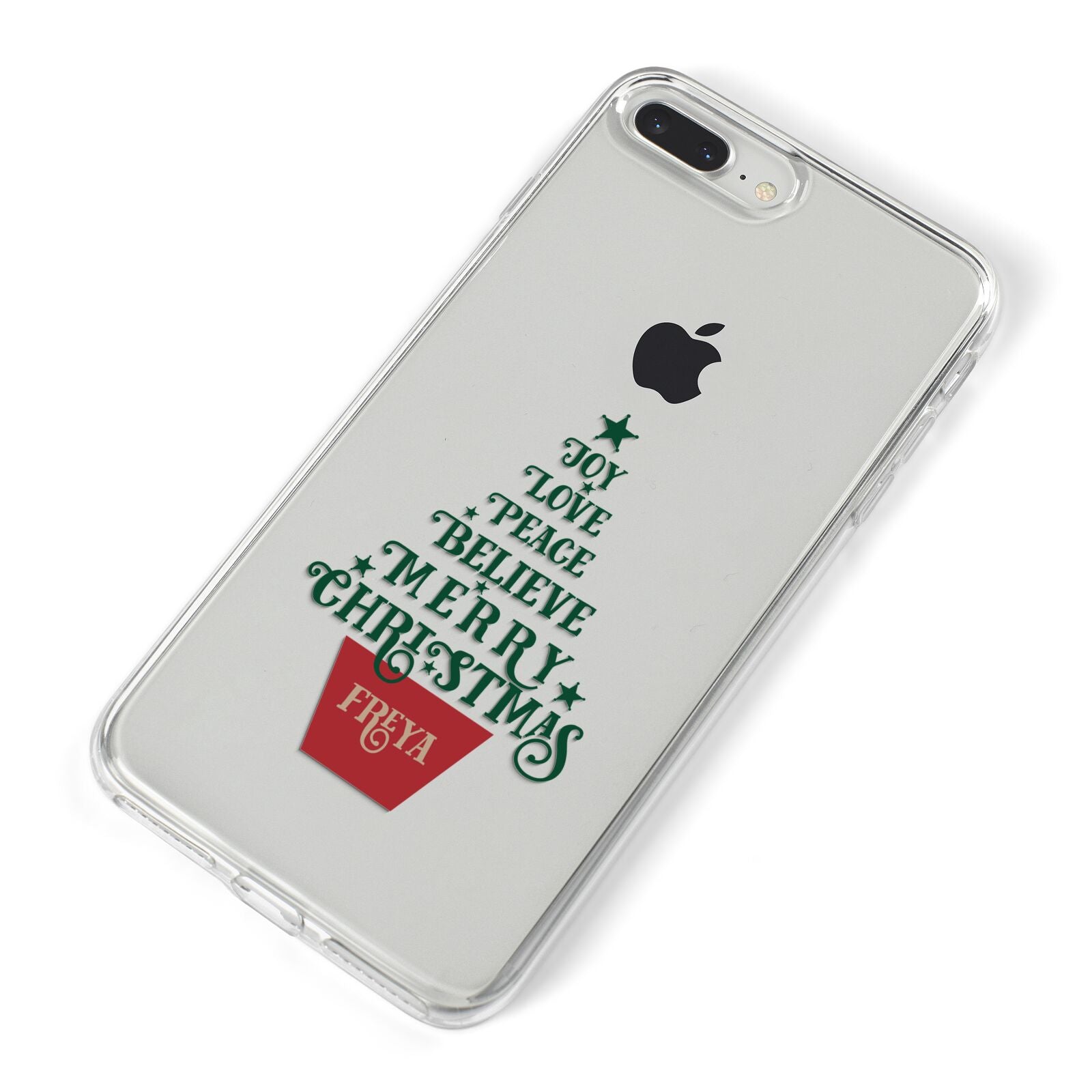 Personalised Text Christmas Tree iPhone 8 Plus Bumper Case on Silver iPhone Alternative Image