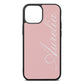 Personalised Text Pink Pebble Leather iPhone 13 Mini Case