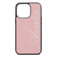 Personalised Text Pink Pebble Leather iPhone 13 Pro Case