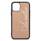 Personalised Text Rose Gold Pebble Leather iPhone 11 Pro Case