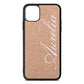 Personalised Text Rose Gold Pebble Leather iPhone 11 Pro Max Case