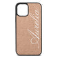 Personalised Text Rose Gold Pebble Leather iPhone 12 Case