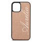 Personalised Text Rose Gold Pebble Leather iPhone 12 Mini Case