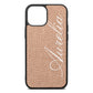 Personalised Text Rose Gold Pebble Leather iPhone 13 Mini Case