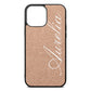 Personalised Text Rose Gold Pebble Leather iPhone 13 Pro Max Case