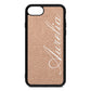 Personalised Text Rose Gold Pebble Leather iPhone 8 Case