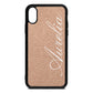 Personalised Text Rose Gold Pebble Leather iPhone Xs Case