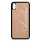 Personalised Text Rose Gold Pebble Leather iPhone Xs Max Case